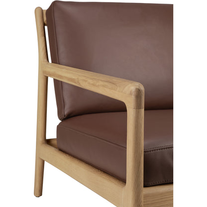Jack Lounge Chair - Burgundy Leather, Oak