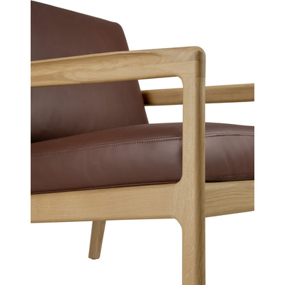 Jack Lounge Chair - Burgundy Leather, Oak