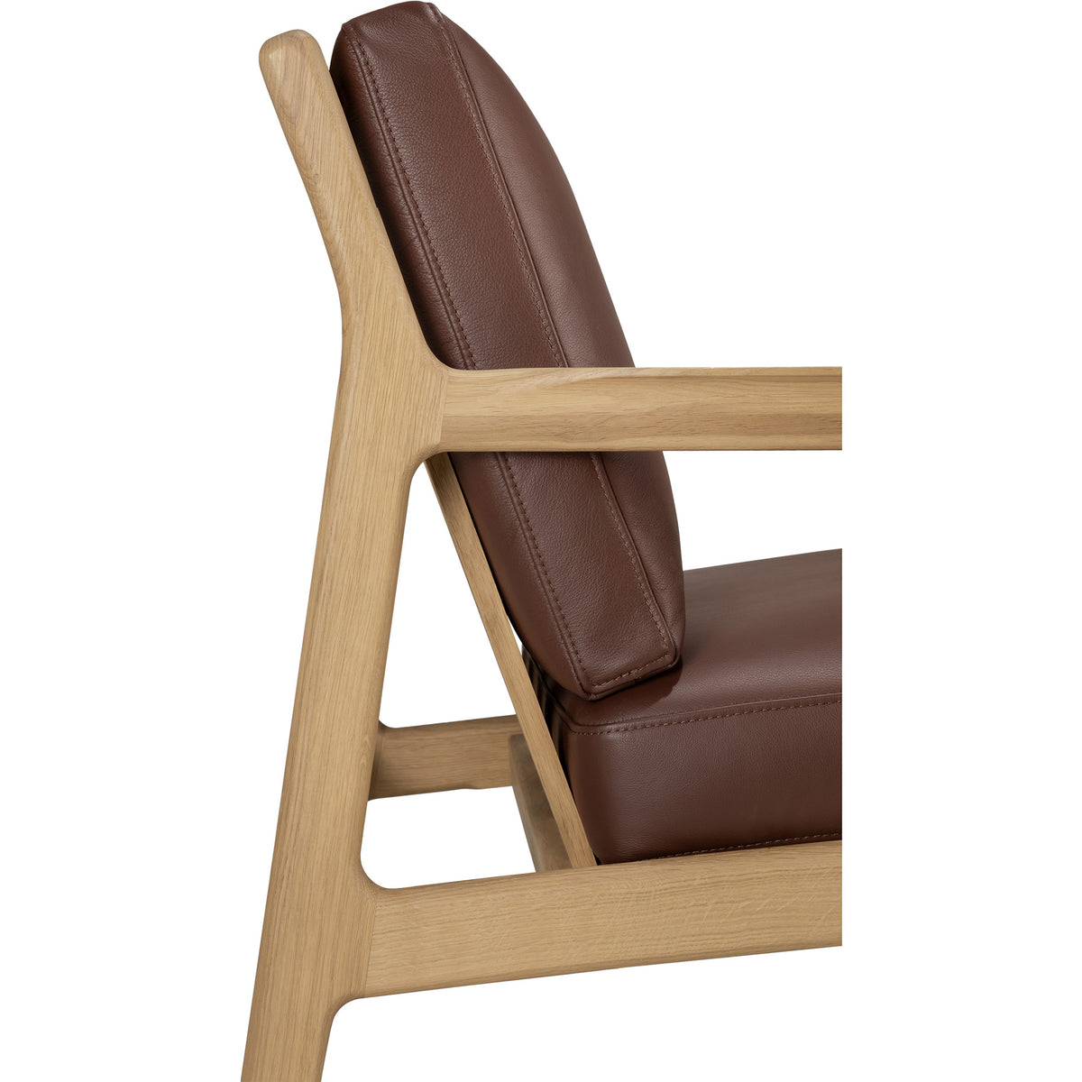 Jack Lounge Chair - Burgundy Leather, Oak