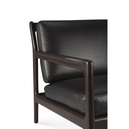 Jack Lounge Chair - Black Leather, Dark Brown Mahogany