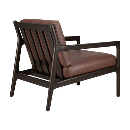 Jack Lounge Chair - Burgundy Leather, Dark Brown Mahogany