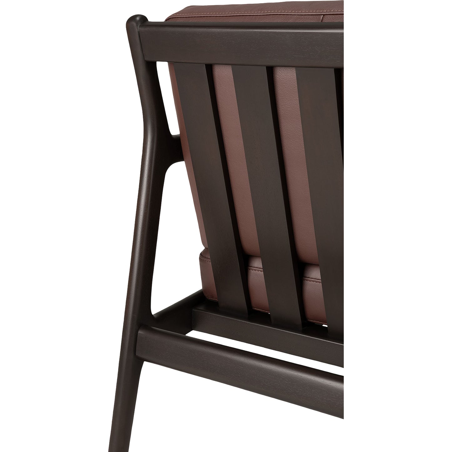 Jack Lounge Chair - Burgundy Leather, Dark Brown Mahogany