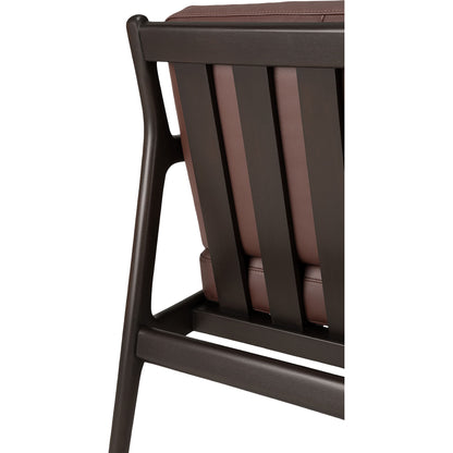Jack Lounge Chair - Burgundy Leather, Dark Brown Mahogany