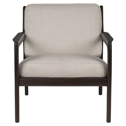 Jack Lounge Chair - Ivory Fabric, Dark Brown Mahogany