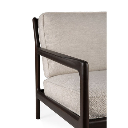 Jack Lounge Chair - Ivory Fabric, Dark Brown Mahogany