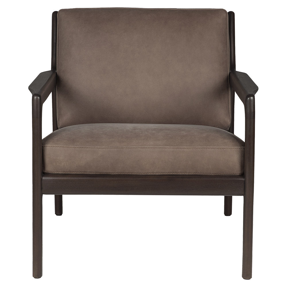 Jack Lounge Chair - Terra Nubuck Leather, Dark Brown Mahogany