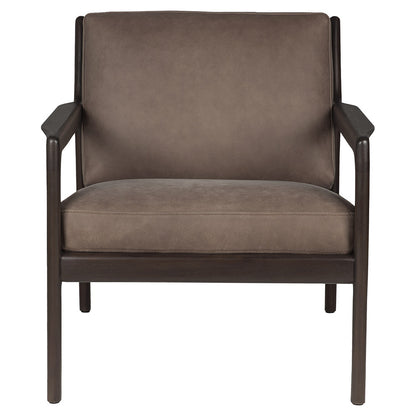 Jack Lounge Chair - Terra Nubuck Leather, Dark Brown Mahogany