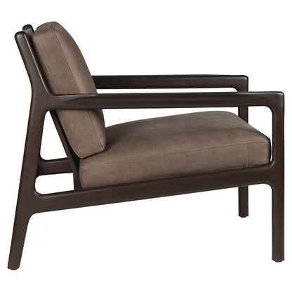 Jack Lounge Chair - Terra Nubuck Leather, Dark Brown Mahogany