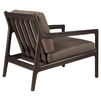 Jack Lounge Chair - Terra Nubuck Leather, Dark Brown Mahogany