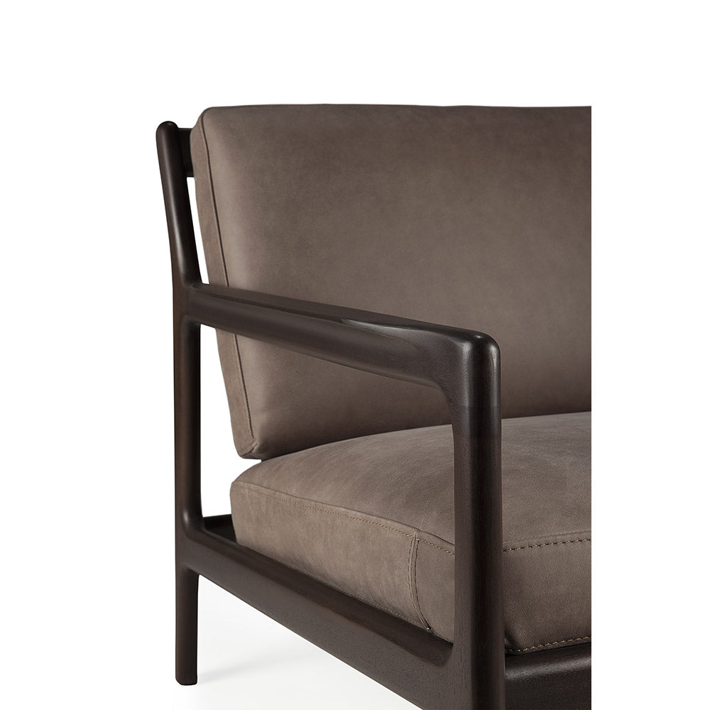 Jack Lounge Chair - Terra Nubuck Leather, Dark Brown Mahogany