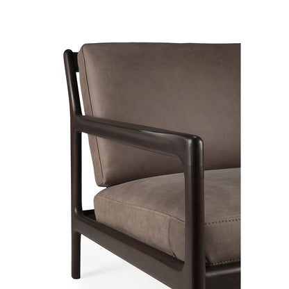 Jack Lounge Chair - Terra Nubuck Leather, Dark Brown Mahogany