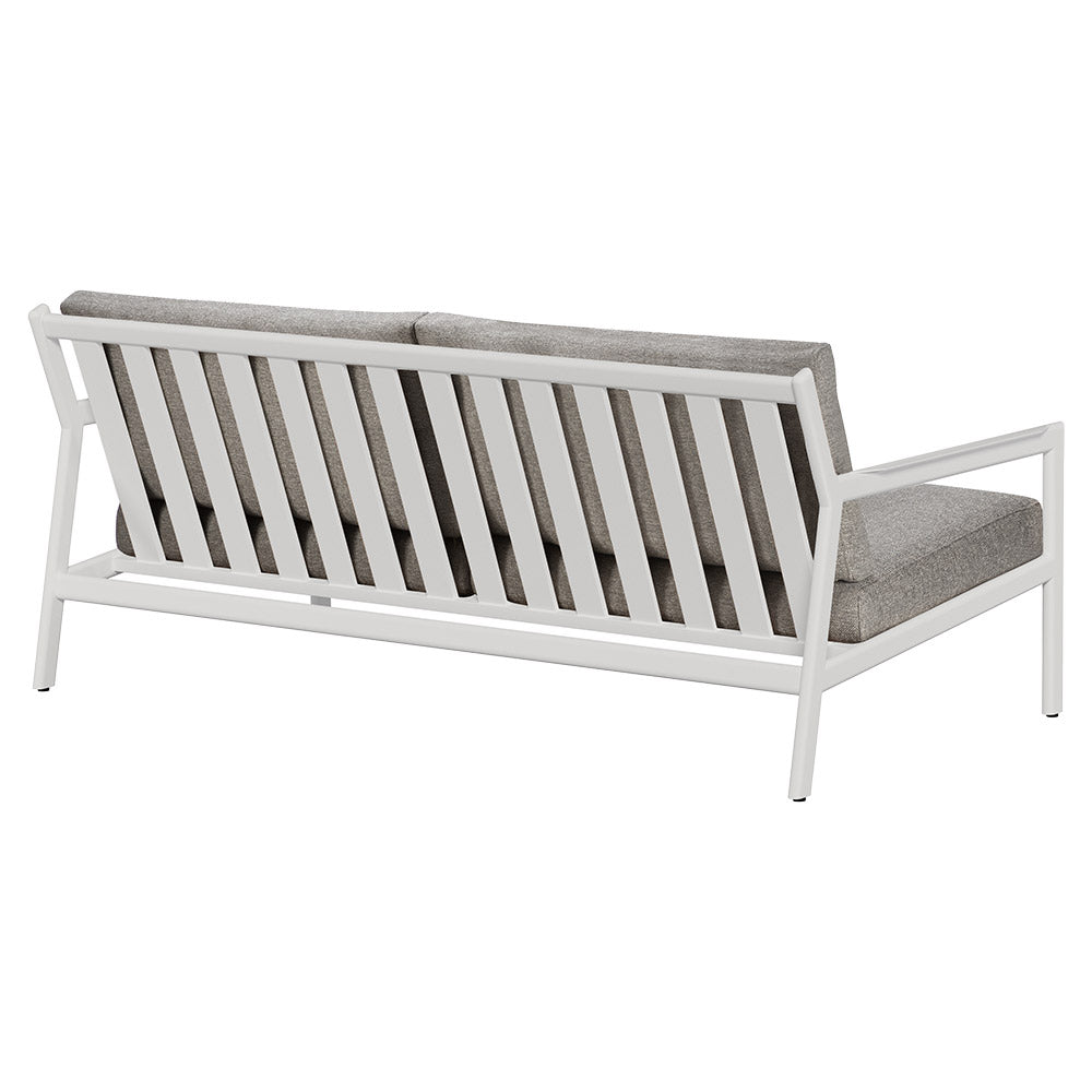 Jack Outdoor 2 Seater Sofa - Aluminum, Mocha
