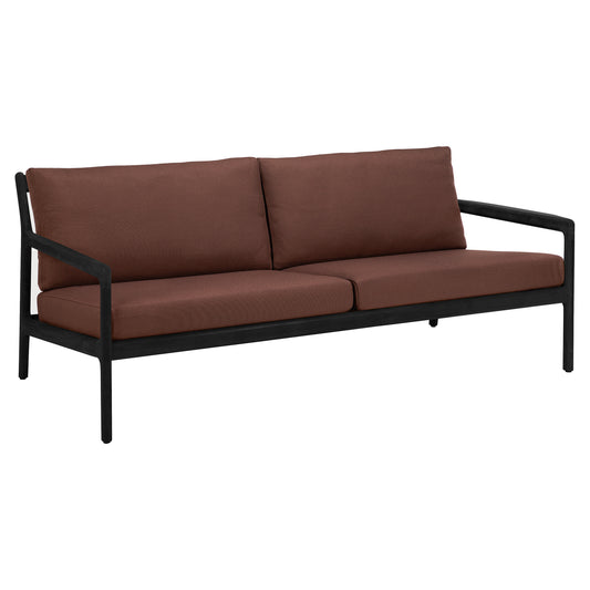 Jack Outdoor 2 Seater Sofa - Black Teak, Burgundy