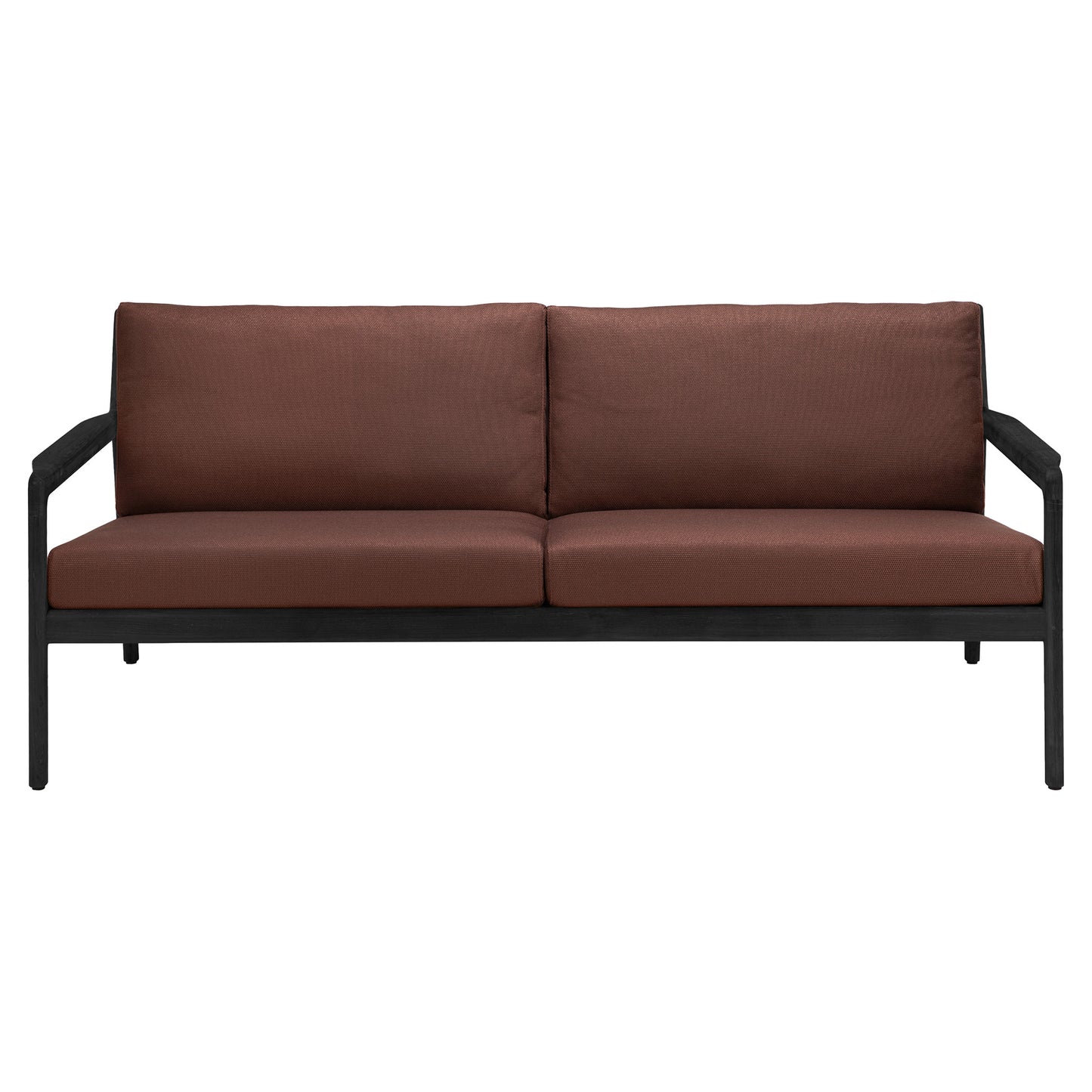 Jack Outdoor 2 Seater Sofa - Black Teak, Burgundy