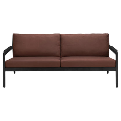 Jack Outdoor 2 Seater Sofa - Black Teak, Burgundy