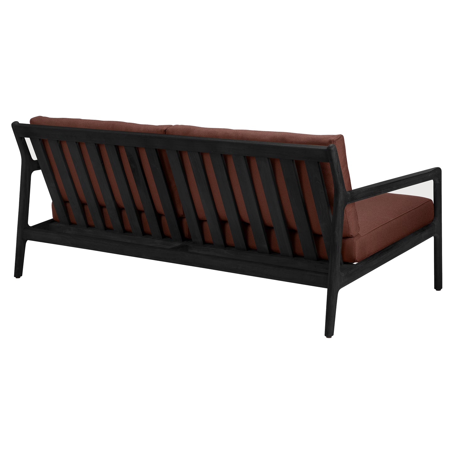 Jack Outdoor 2 Seater Sofa - Black Teak, Burgundy