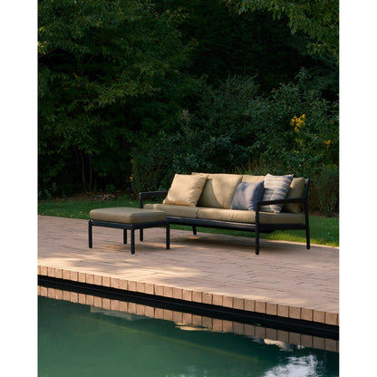 Jack Outdoor Footstool - Black Teak, Green