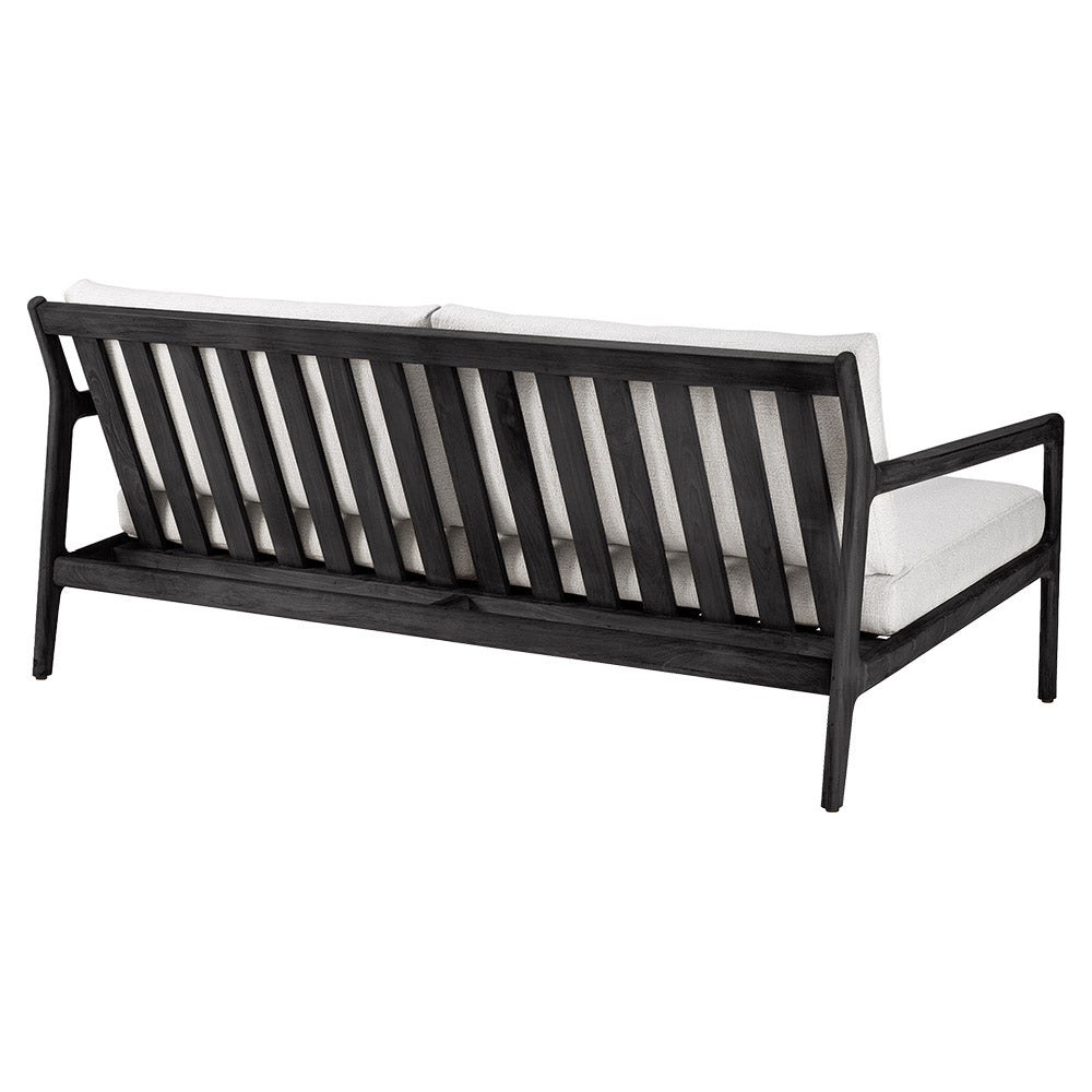 Jack Outdoor 2 Seater Sofa - Black Teak, Off White