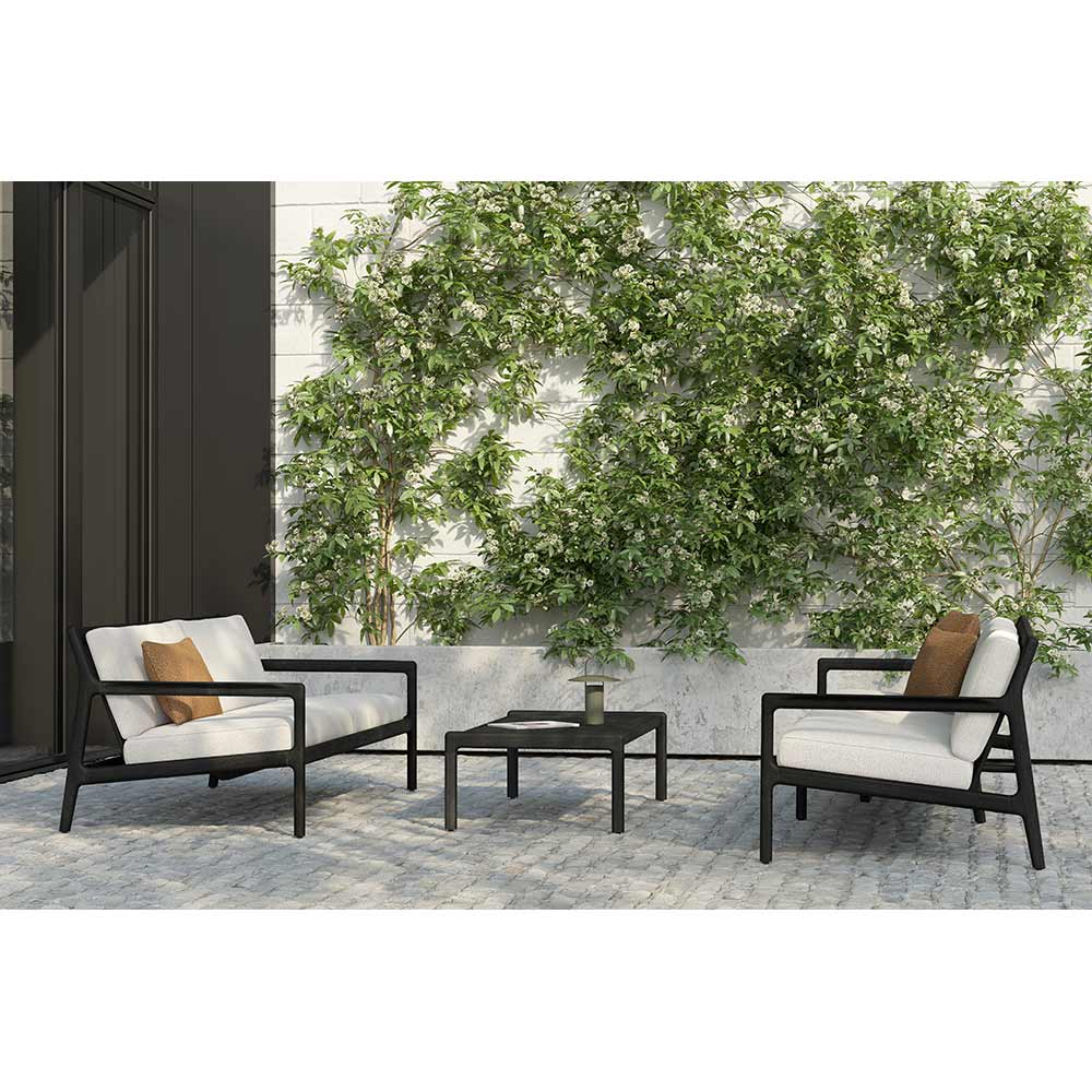 Jack Outdoor 2 Seater Sofa - Black Teak, Off White