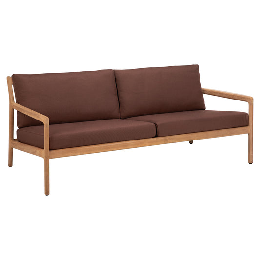 Jack Outdoor 2 Seater Sofa - Teak, Burgundy