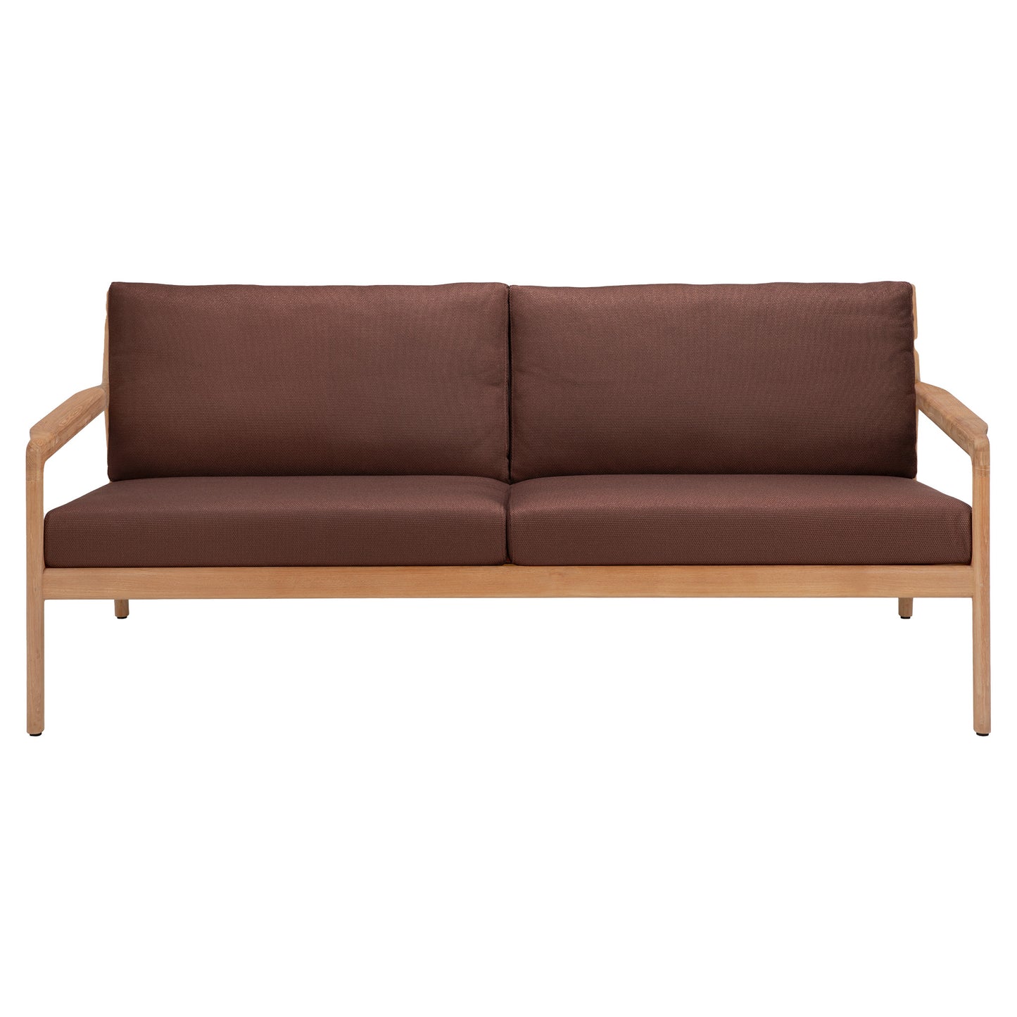 Jack Outdoor 2 Seater Sofa - Teak, Burgundy