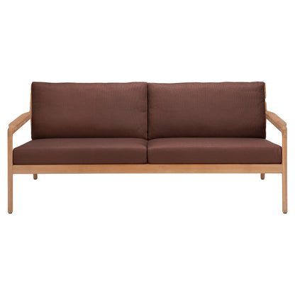 Jack Outdoor 2 Seater Sofa - Teak, Burgundy