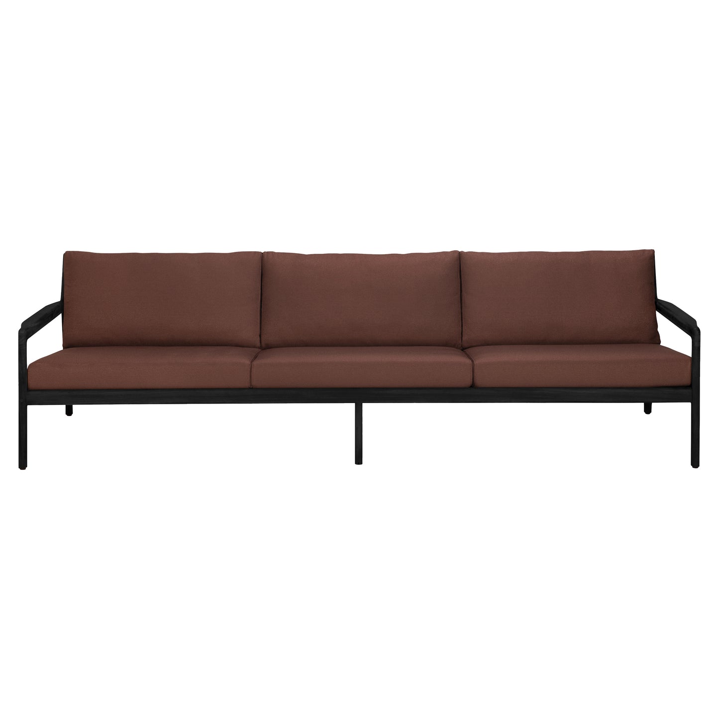 Jack Outdoor 3 Seater Sofa - Black Teak, Burgundy