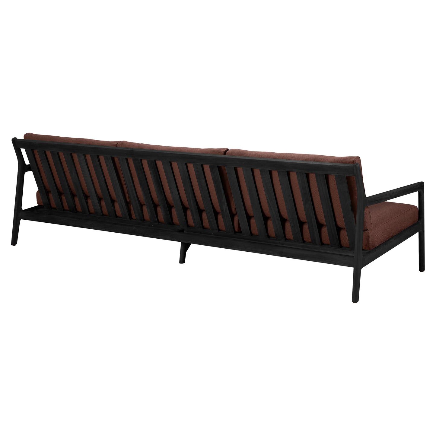 Jack Outdoor 3 Seater Sofa - Black Teak, Burgundy