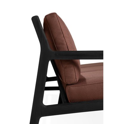 Jack Outdoor 3 Seater Sofa - Black Teak, Burgundy