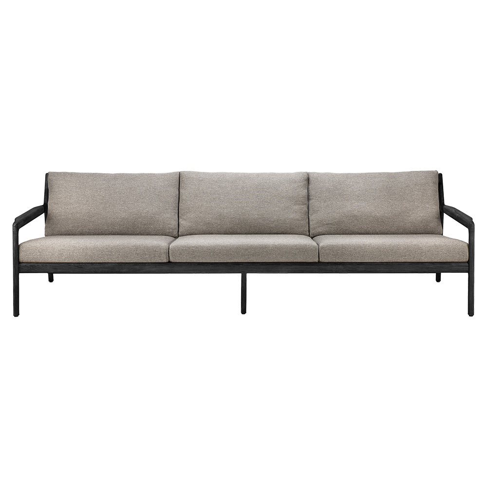 Jack Outdoor 3 Seater Sofa - Black Teak, Mocha