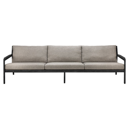 Jack Outdoor 3 Seater Sofa - Black Teak, Mocha
