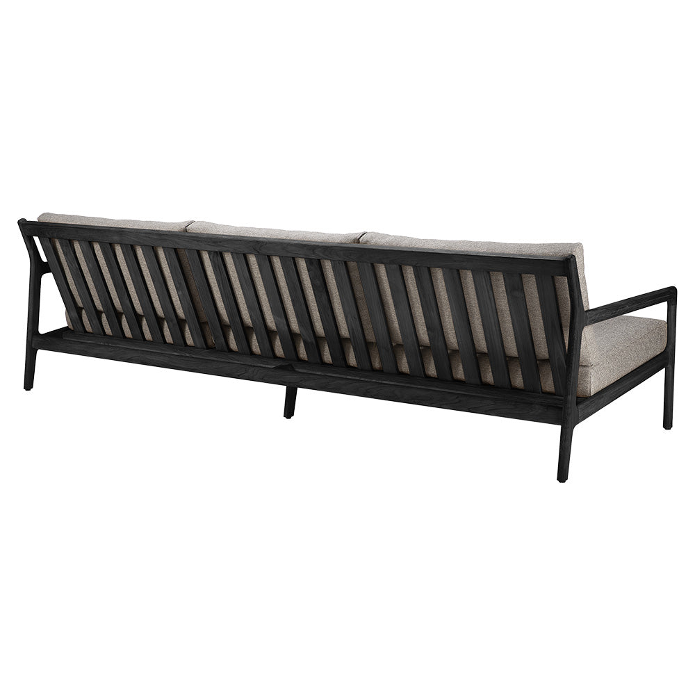 Jack Outdoor 3 Seater Sofa - Black Teak, Mocha