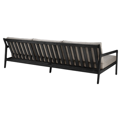 Jack Outdoor 3 Seater Sofa - Black Teak, Mocha