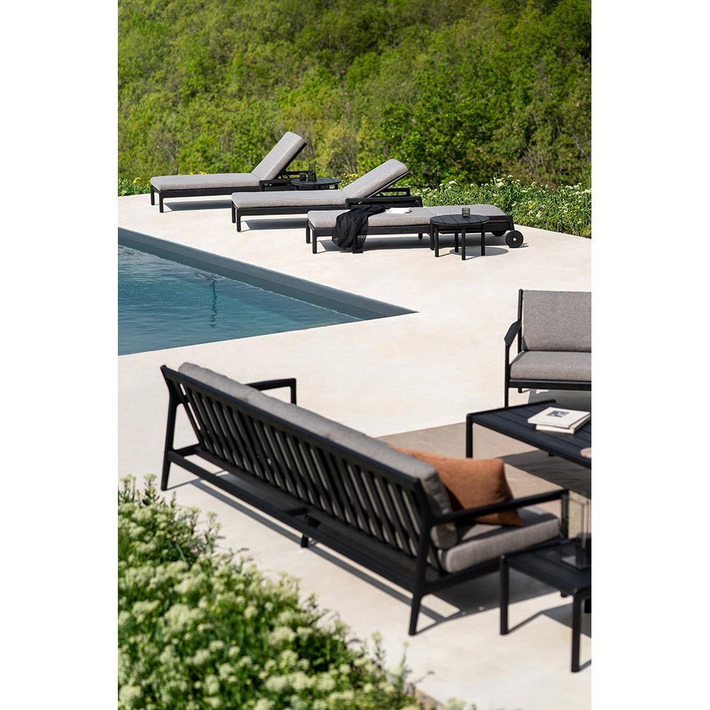 Jack Outdoor 3 Seater Sofa - Black Teak, Mocha