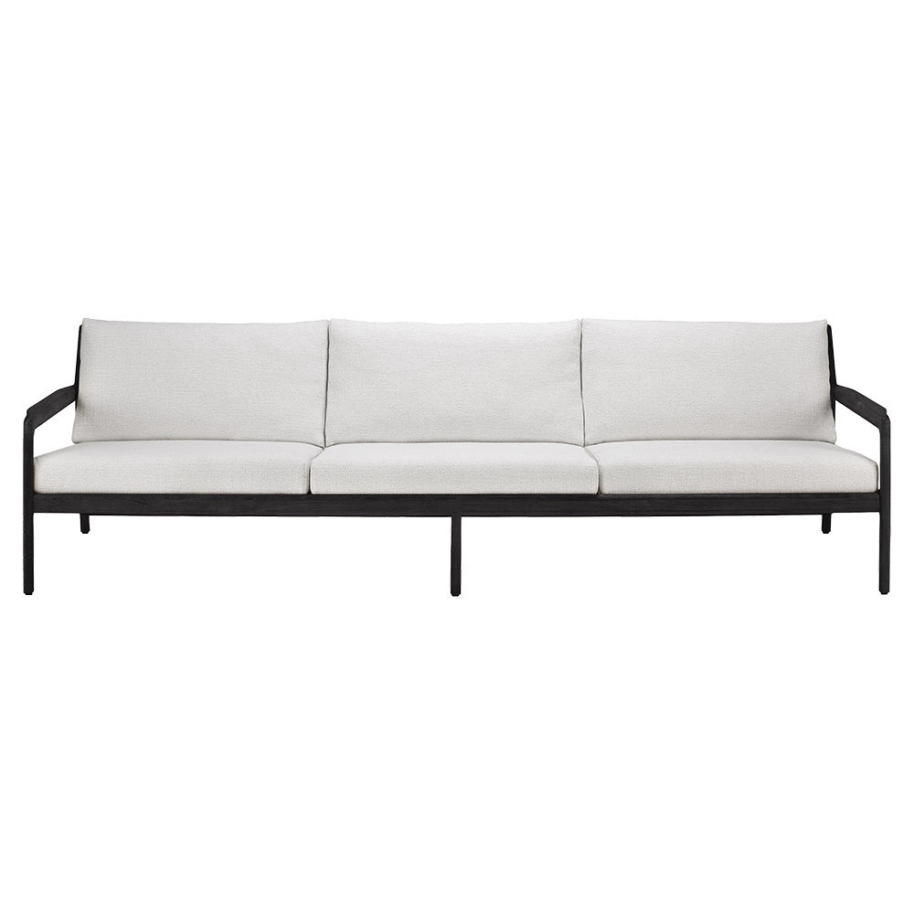 Jack Outdoor 3 Seater Sofa - Black Teak, Off White