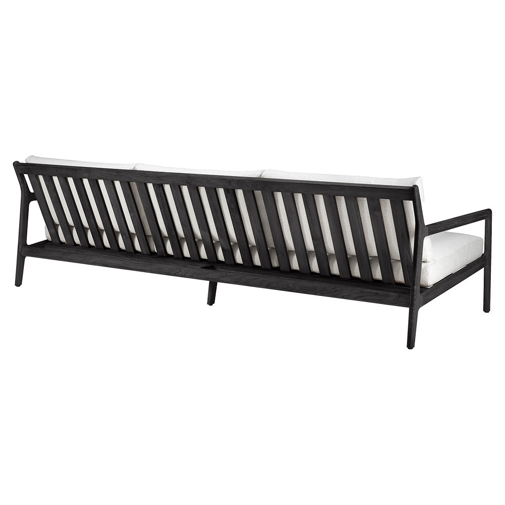 Jack Outdoor 3 Seater Sofa - Black Teak, Off White