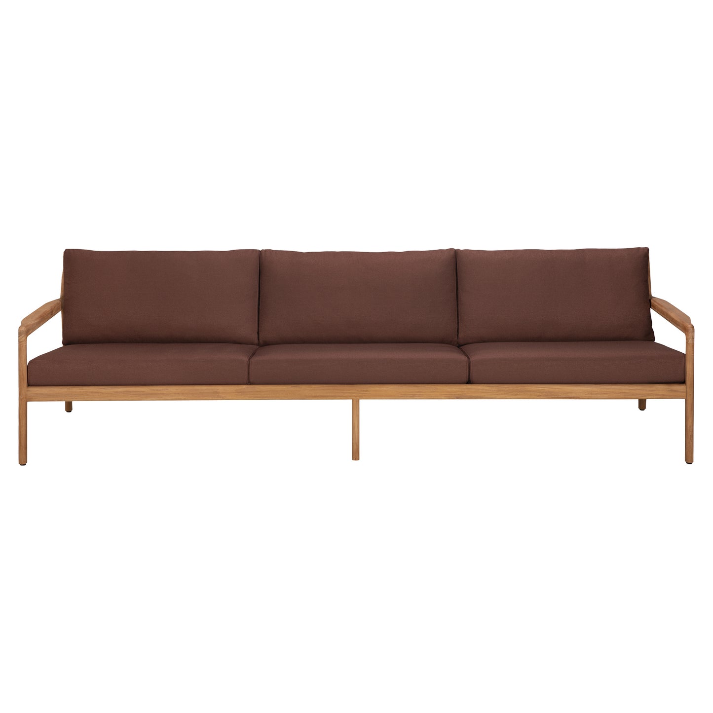 Jack Outdoor 3 Seater Sofa - Teak, Burgundy