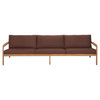 Jack Outdoor 3 Seater Sofa - Teak, Burgundy