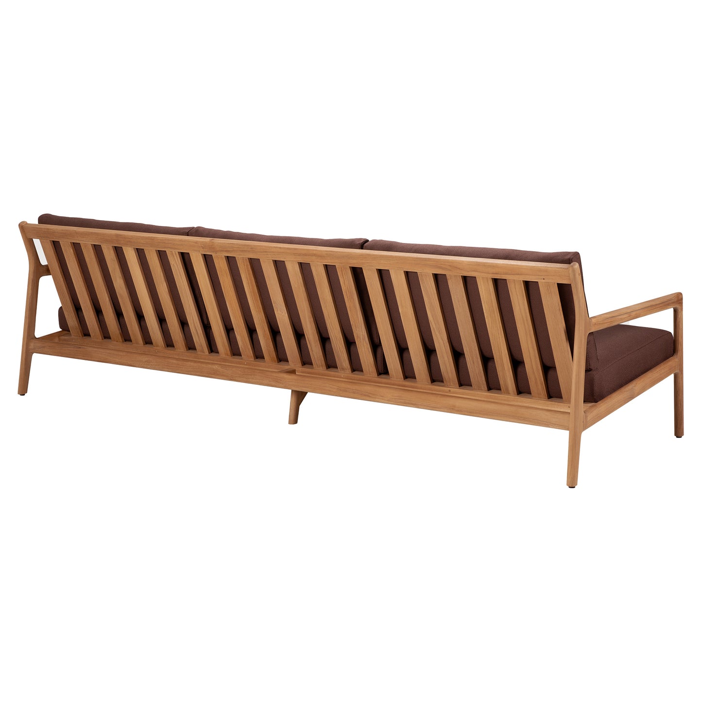 Jack Outdoor 3 Seater Sofa - Teak, Burgundy