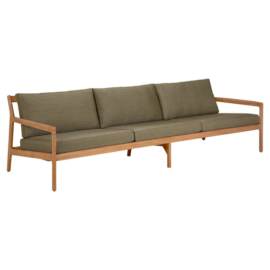 Jack Outdoor 3 Seater Sofa - Teak, Green