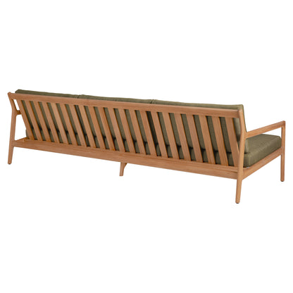 Jack Outdoor 3 Seater Sofa - Teak, Green
