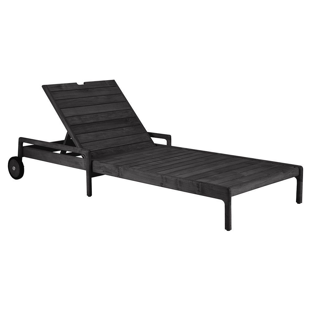 Jack Outdoor Adjustable Lounger -  Black Teak