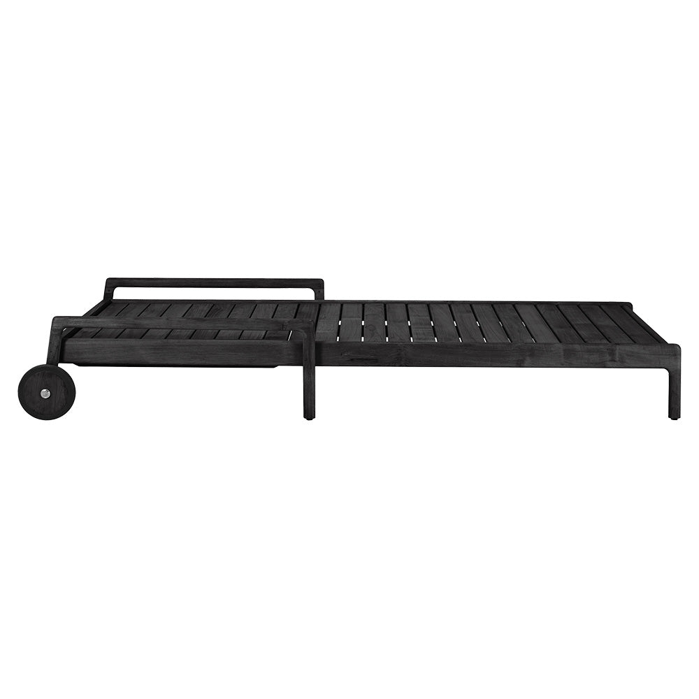 Jack Outdoor Adjustable Lounger -  Black Teak