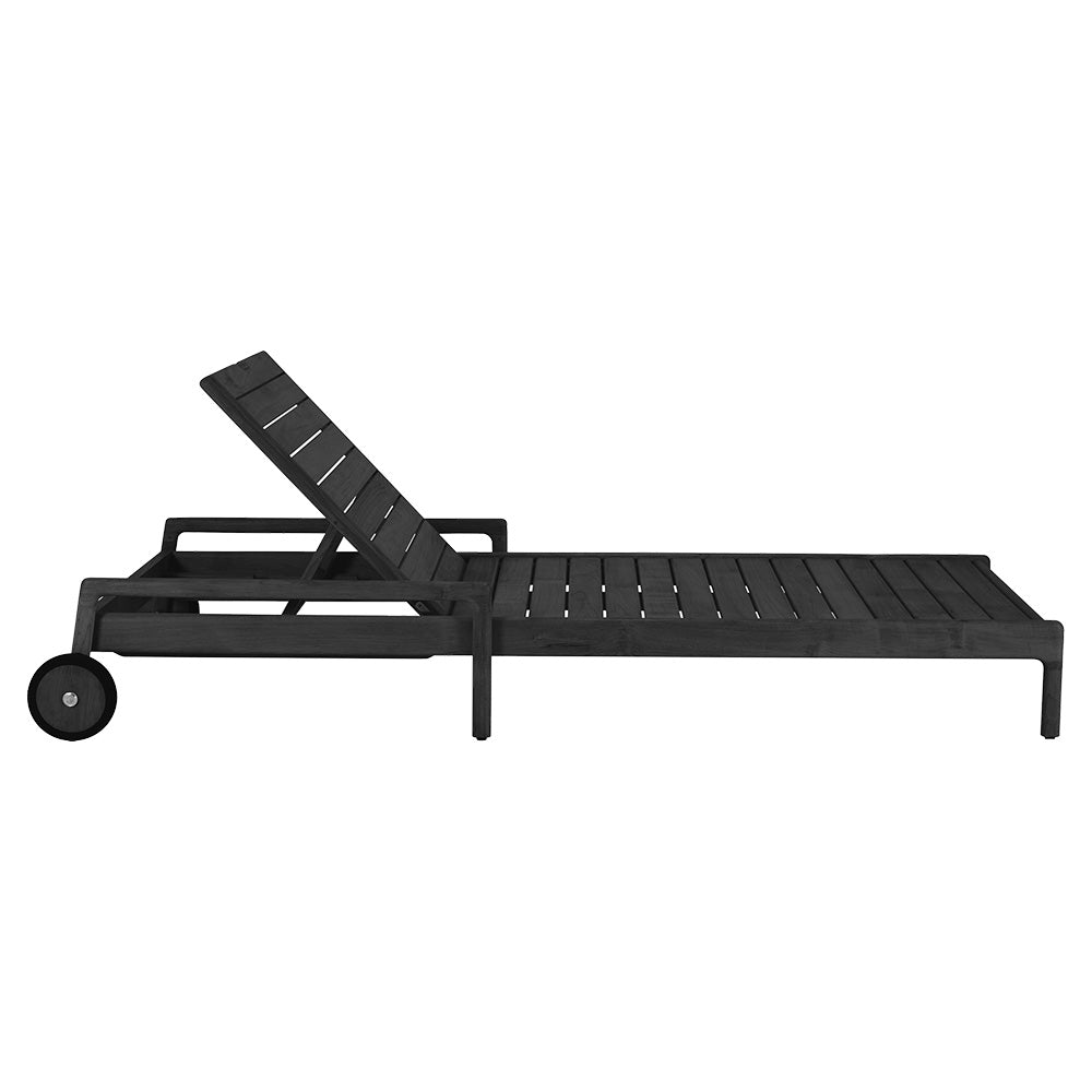 Jack Outdoor Adjustable Lounger -  Black Teak