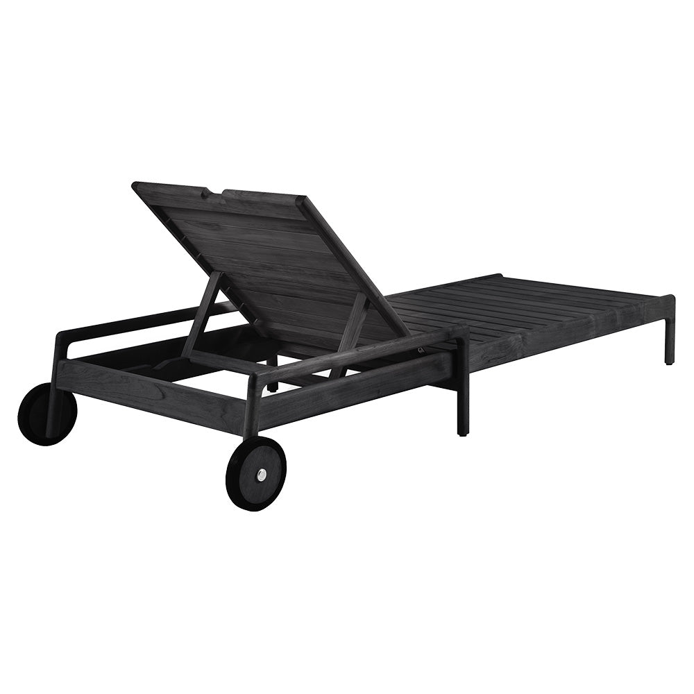 Jack Outdoor Adjustable Lounger -  Black Teak