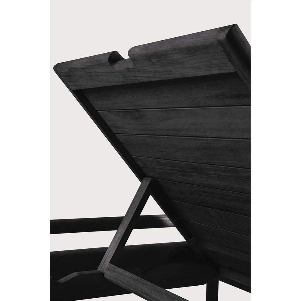 Jack Outdoor Adjustable Lounger -  Black Teak