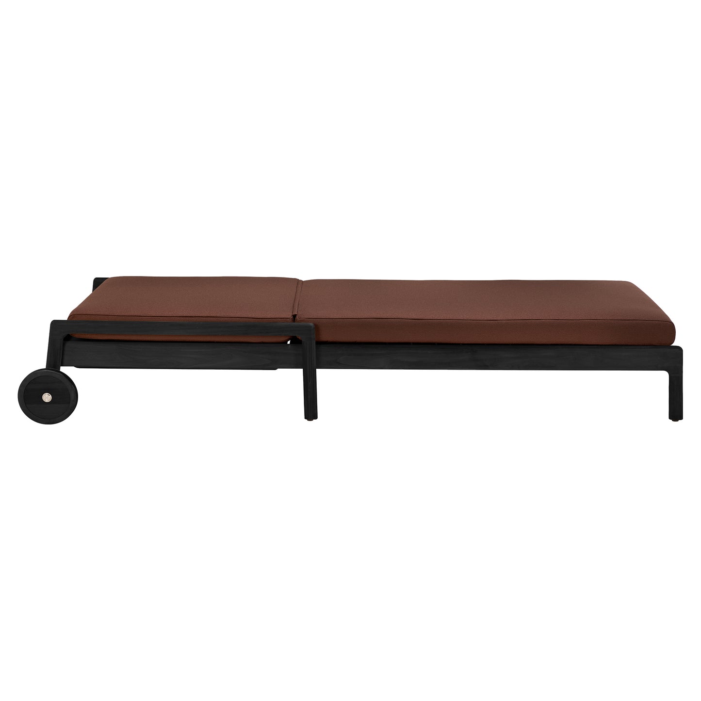 Jack Outdoor Adjustable Lounger - Black Teak, Burgundy