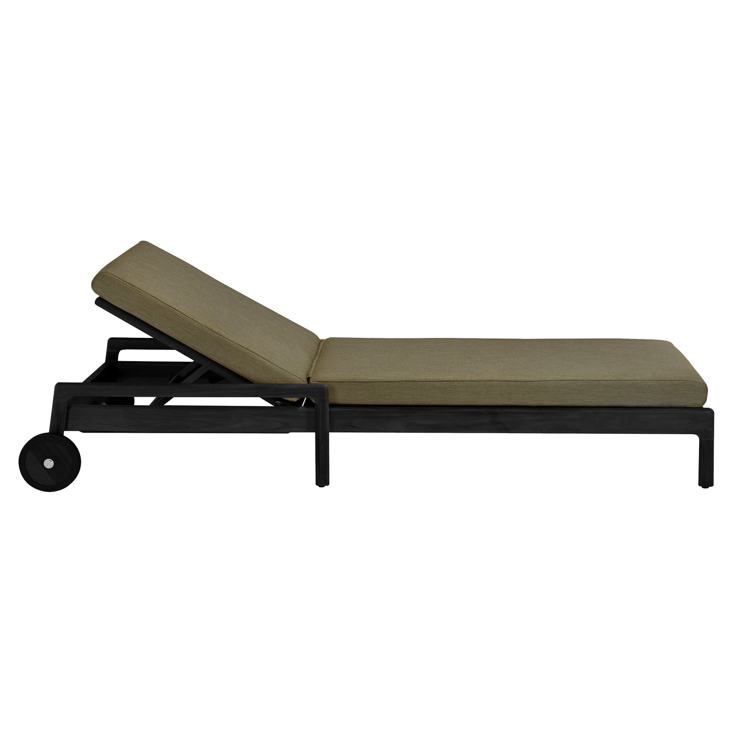 Jack Outdoor Adjustable Lounger - Black Teak, Green