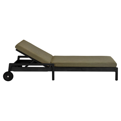 Jack Outdoor Adjustable Lounger - Black Teak, Green