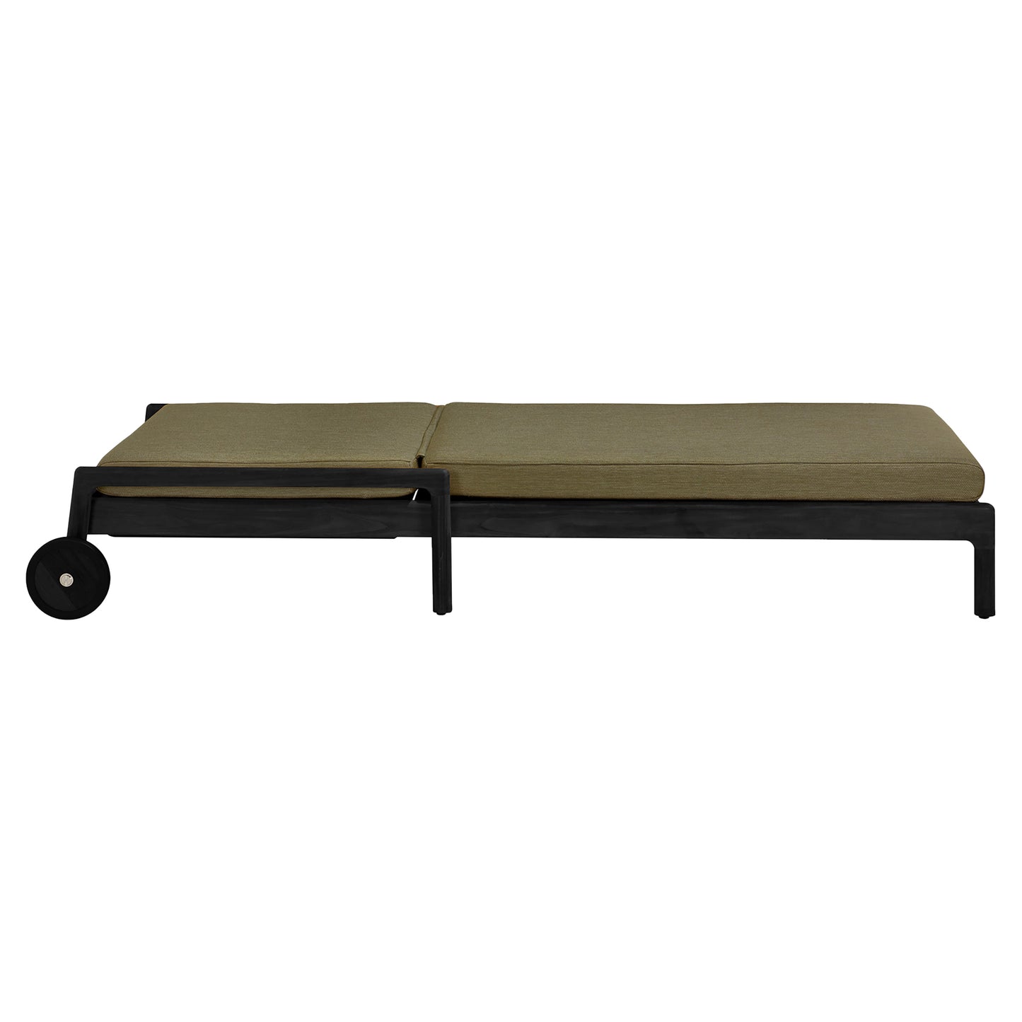 Jack Outdoor Adjustable Lounger - Black Teak, Green